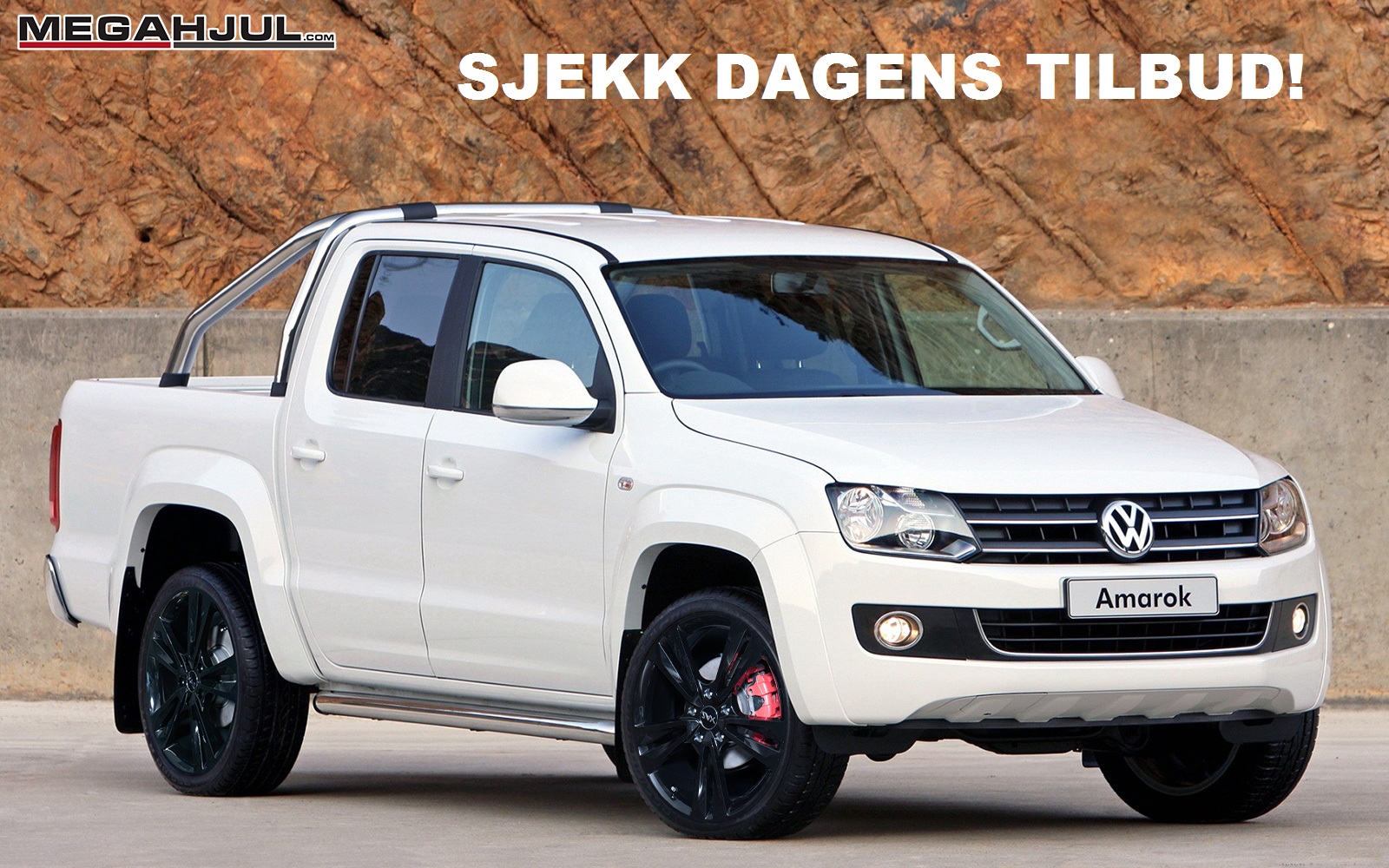 felger og dekk til VW Amarok med sorte felger og vinterdekk